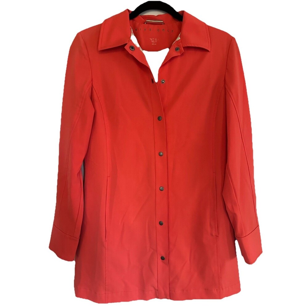 🖤Nike Golf Dri-Fit Orange Long Active Coat Jacket Water Resistant Women’s Sz S